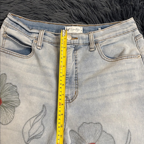Jessica Simpson Light Blue Floral Embroidered Jeans - Picture 13 of 16